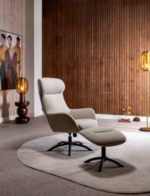 Draaifauteuil met voetbank LOMI - Beige XOO 43098-BEI
