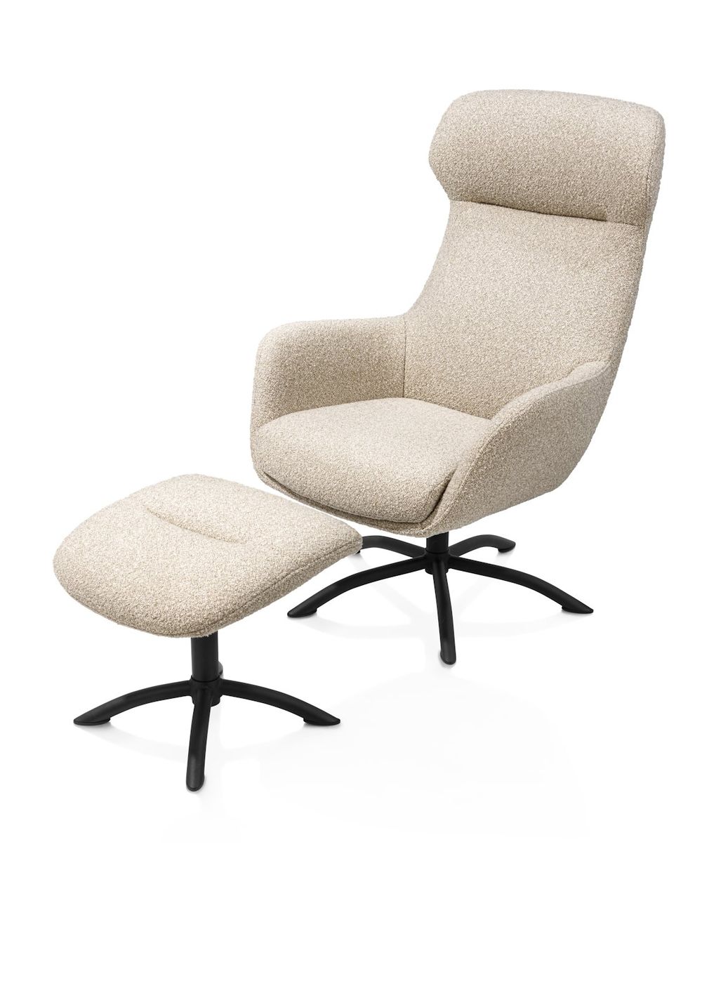 Draaifauteuil met voetbank LOMI - Beige XOO 43098-BEI