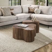 Set van 2 salontafels MAYA - Massief teakhout espr ZLS 2724-19R