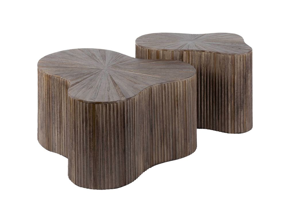 Set van 2 salontafels MAYA - Massief teakhout espr ZLS 2724-19R