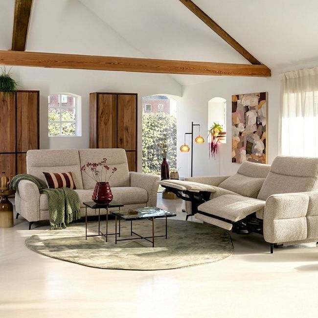 3-zit met elektr. relaxen ROYAN - Beige