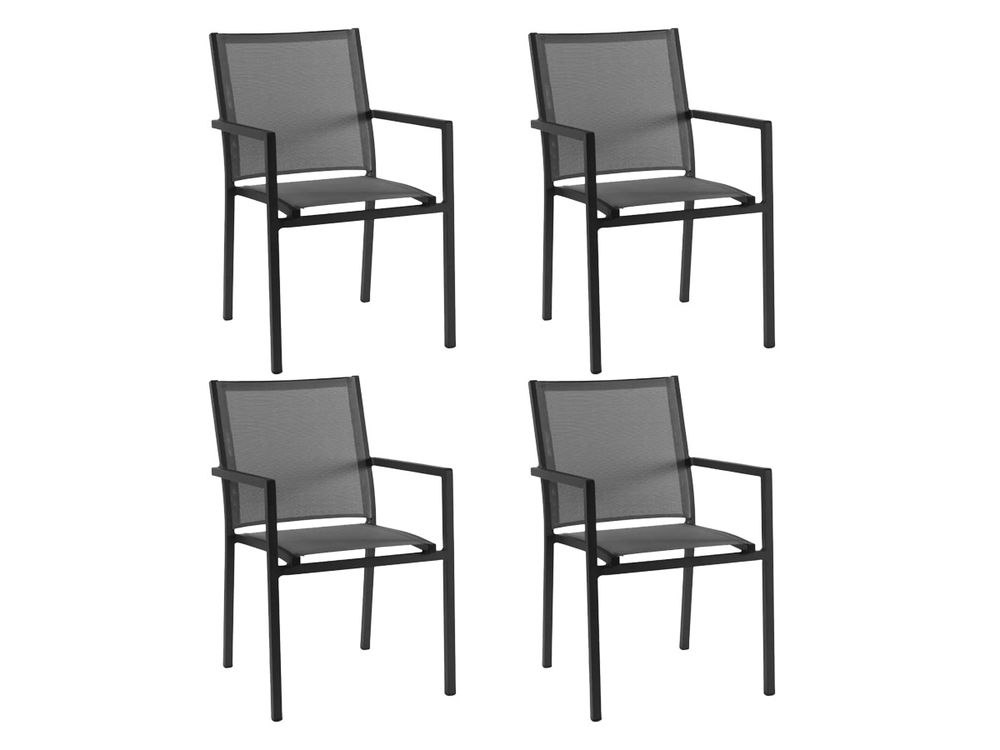 Set 4 tuinstoelen BARI - Grijs C-GES-BA-SET4