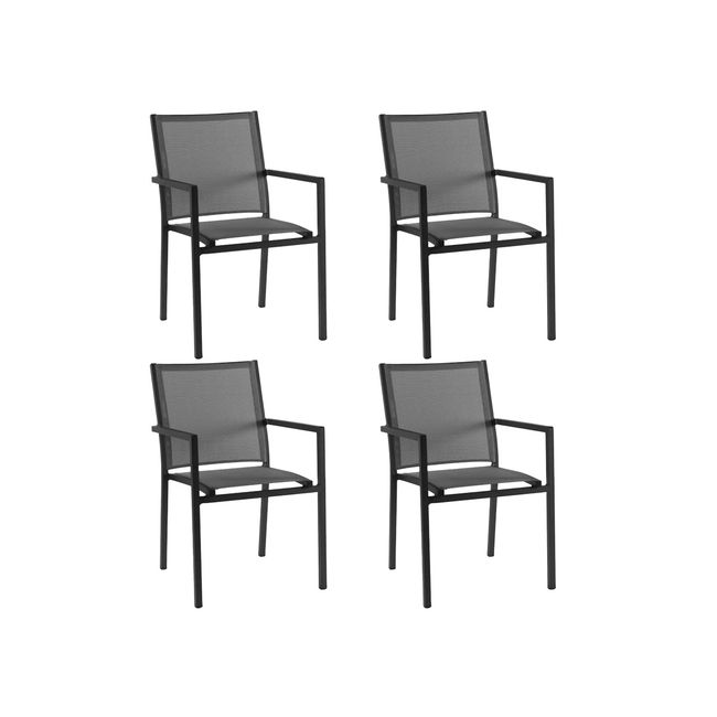 Set 4 tuinstoelen BARI - Grijs