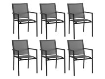 Set 6 tuinstoelen BARI - Grijs C-GES-BA-SET6