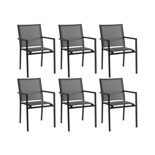 Set 6 tuinstoelen BARI - Grijs