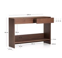 Consoletafel NORLEN - Donker walnootfineer KAV M00063MW09