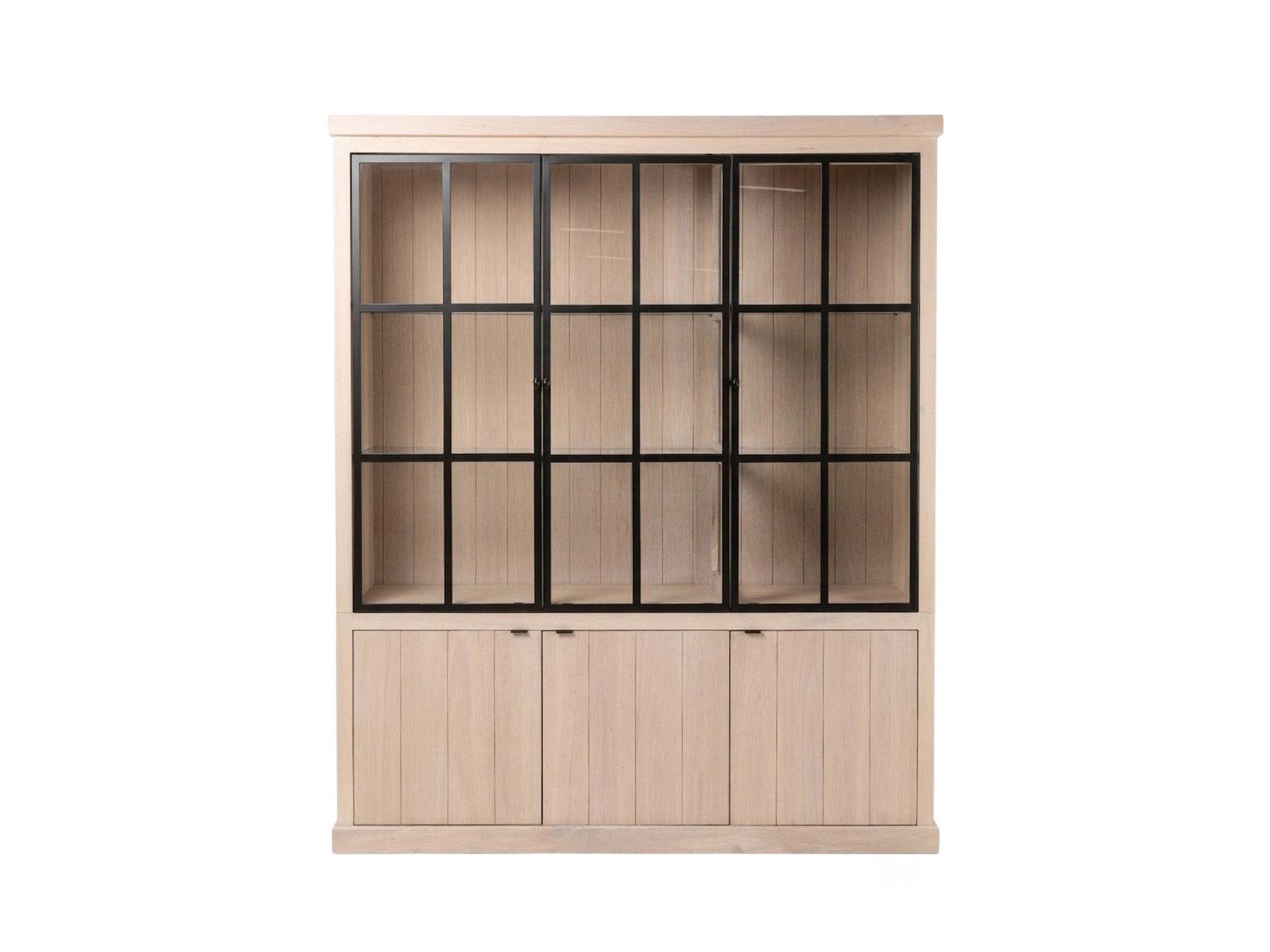 Vitrinekast incl. led BRIGHTON - Naturel C-FDF-BR-VIT1