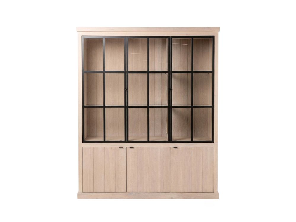 Vitrinekast incl. led BRIGHTON - Naturel C-FDF-BR-VIT1