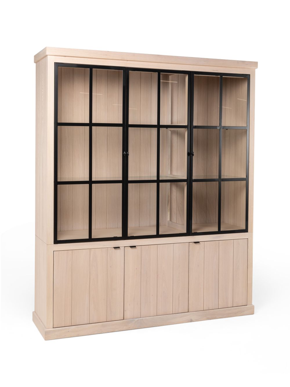 Vitrinekast incl. led BRIGHTON - Naturel C-FDF-BR-VIT1