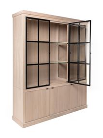 Vitrinekast incl. led BRIGHTON - Naturel C-FDF-BR-VIT1