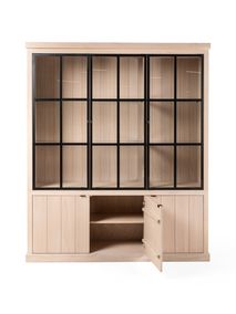 Vitrinekast incl. led BRIGHTON - Naturel C-FDF-BR-VIT1