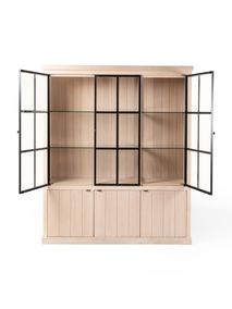 Vitrinekast incl. led BRIGHTON - Naturel C-FDF-BR-VIT1