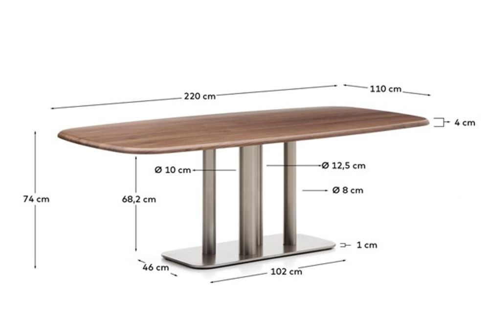 Eetkamertafel MELVAR - Donker walnootfineer KAV T00262WM10