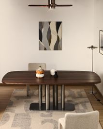 Eetkamertafel MELVAR - Donker walnootfineer KAV T00262WM10