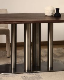 Eetkamertafel MELVAR - Donker walnootfineer KAV T00262WM10