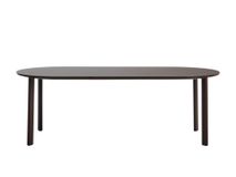 Ovale tuintafel ERICE - Bruin gehard glas/Aluminiu KAV O00625CR09