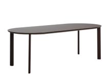 Ovale tuintafel ERICE - Bruin gehard glas/Aluminiu KAV O00625CR09