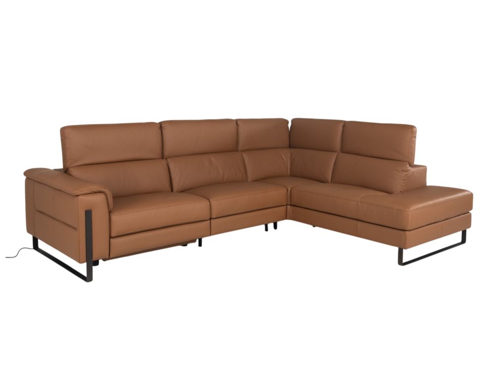 Hoekzetel met elektr. relax en HR35 ONE - Cognac l C-CAL-167-HKS1
