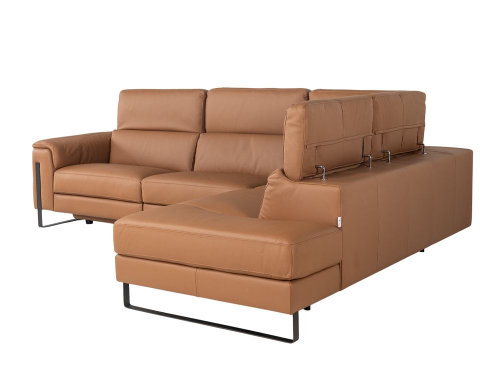 Hoekzetel met elektr. relax en HR35 ONE - Cognac l C-CAL-167-HKS1