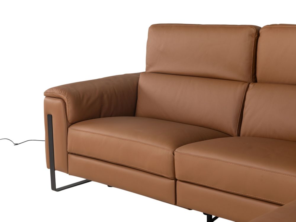 Hoekzetel met elektr. relax en HR35 ONE - Cognac l C-CAL-167-HKS1