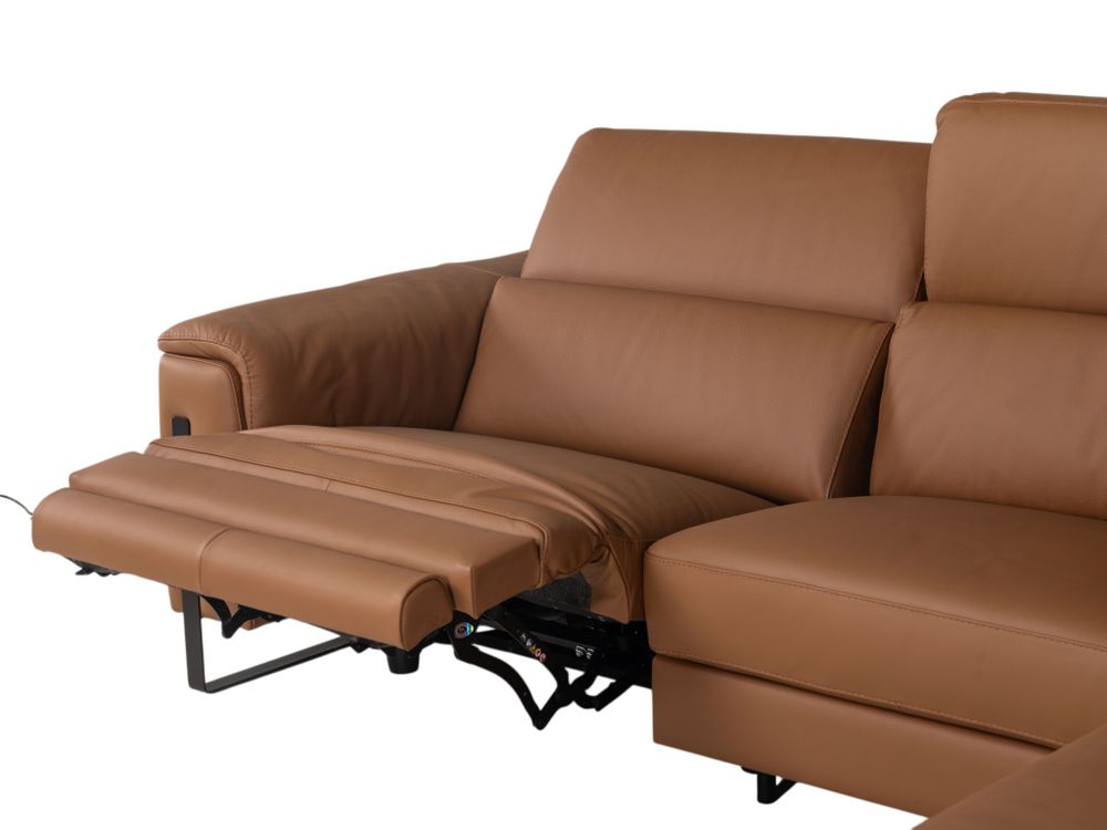 Hoekzetel met elektr. relax en HR35 ONE - Cognac l C-CAL-167-HKS1
