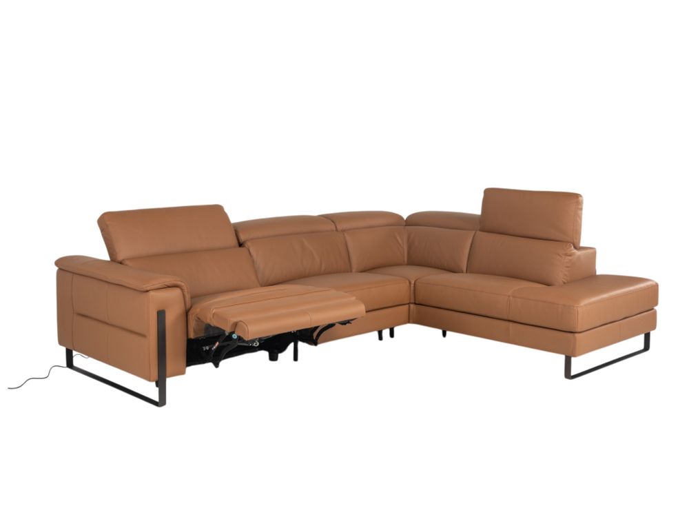 Hoekzetel met elektr. relax en HR35 ONE - Cognac l C-CAL-167-HKS1
