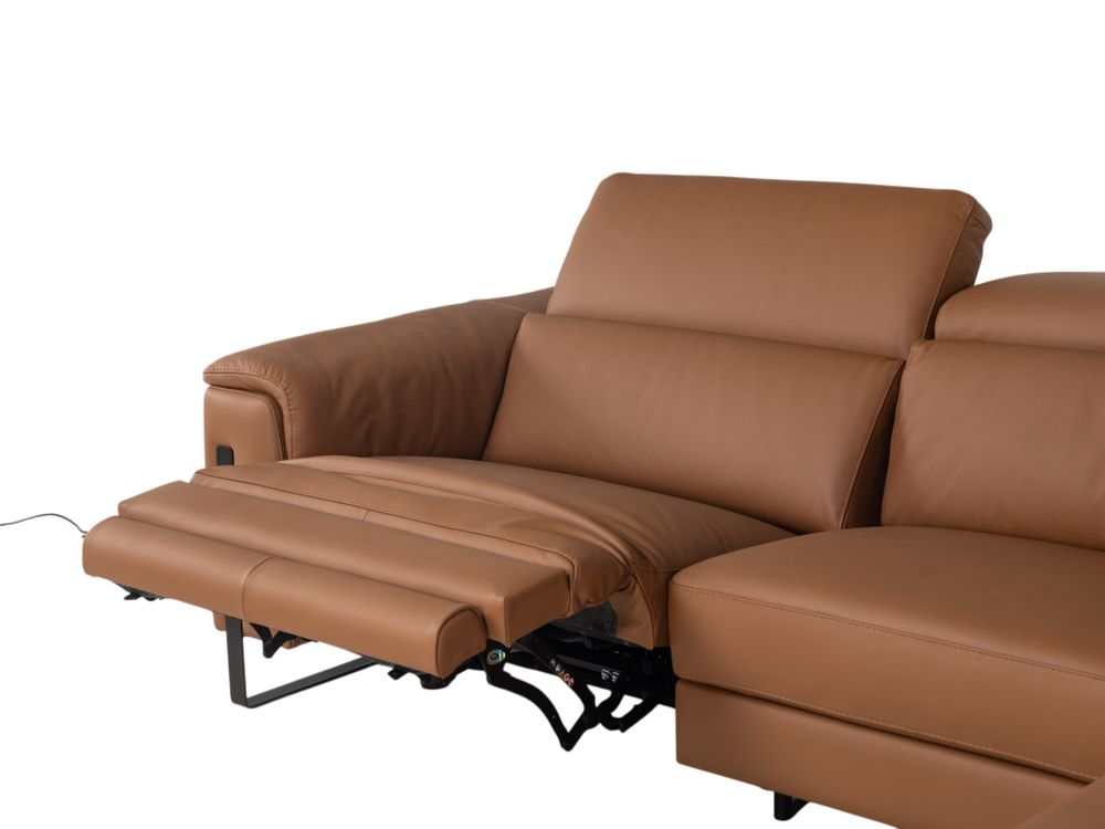 Hoekzetel met elektr. relax en HR35 ONE - Cognac l C-CAL-167-HKS1
