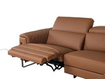 Hoekzetel met elektr. relax en HR35 ONE - Cognac l C-CAL-167-HKS1