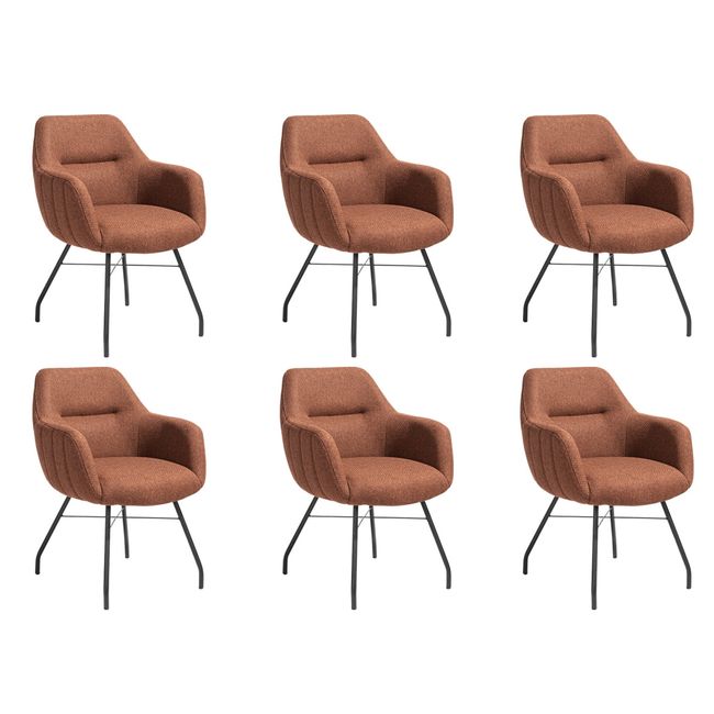 Set van 6 armstoelen LIV - Koper