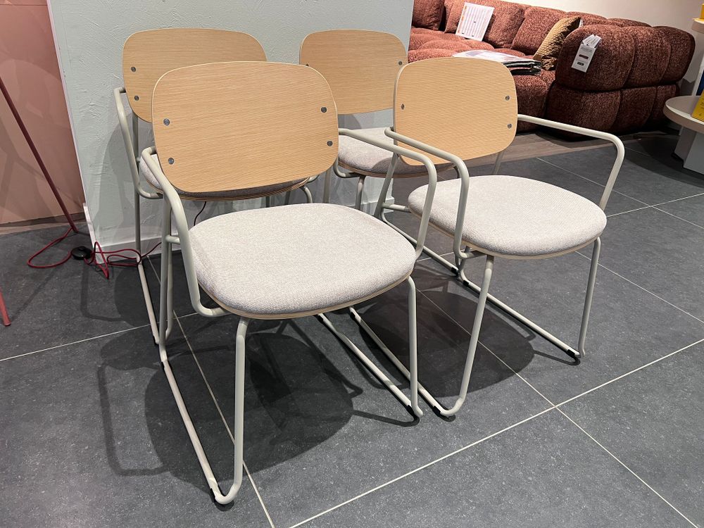 Set van 4 stoelen MELI - Essenfineer/Beige C-KAV-1196-SET1