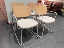 Set van 4 stoelen MELI - Essenfineer/Beige C-KAV-1196-SET1