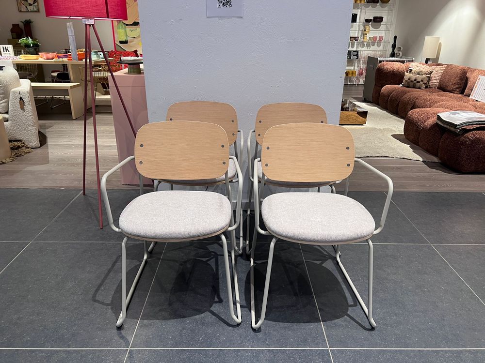 Set van 4 stoelen MELI - Essenfineer/Beige C-KAV-1196-SET1
