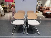 Set van 4 stoelen MELI - Essenfineer/Beige C-KAV-1196-SET1