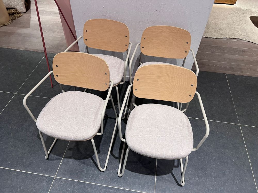 Set van 4 stoelen MELI - Essenfineer/Beige C-KAV-1196-SET1