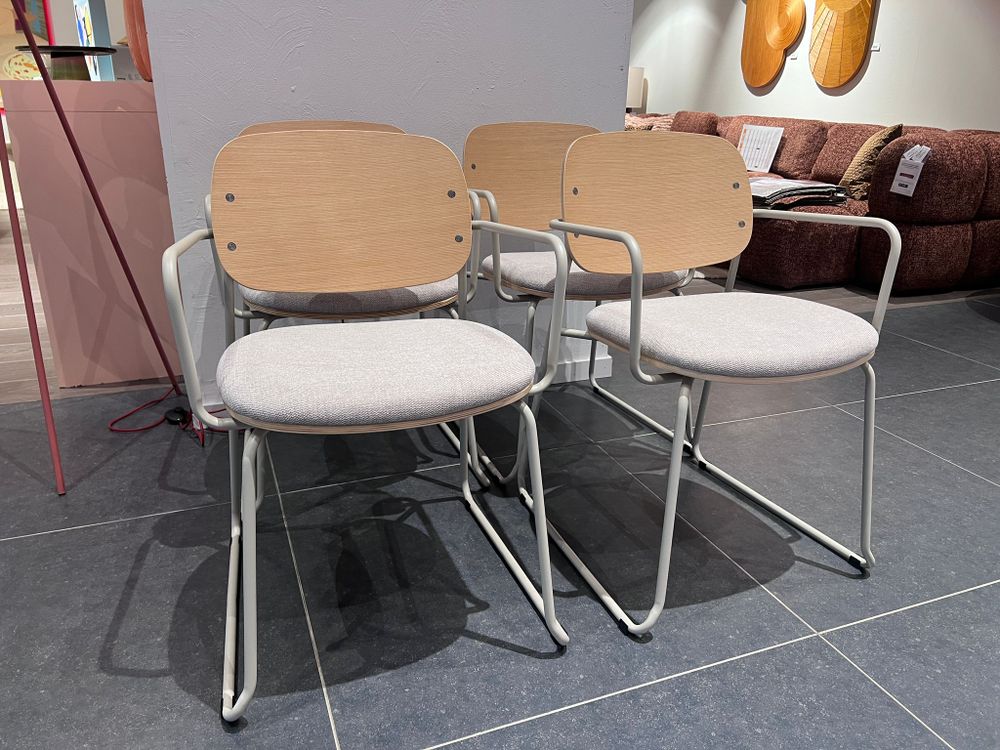 Set van 4 stoelen MELI - Essenfineer/Beige C-KAV-1196-SET1