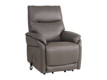 Elektr. relaxfauteuil BRAHIM - Grijs leder DEZ-78-TZ1