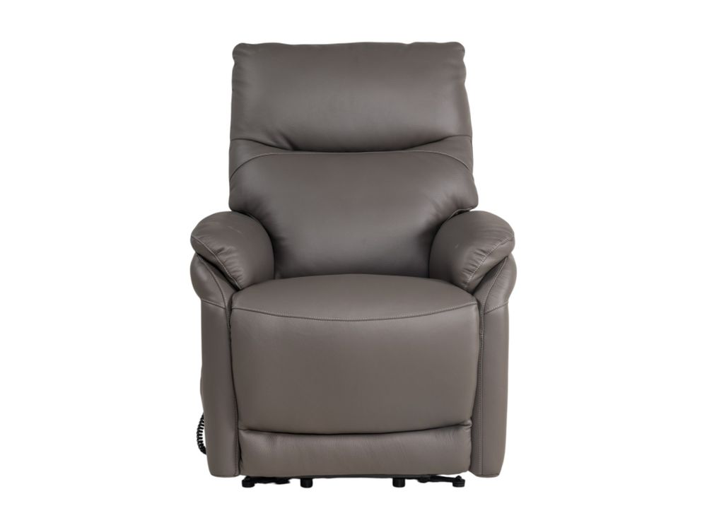 Elektr. relaxfauteuil BRAHIM - Grijs leder DEZ-78-TZ1