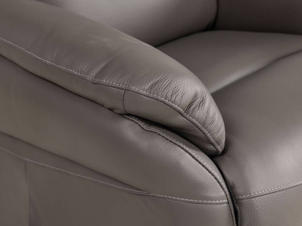 Elektr. relaxfauteuil BRAHIM - Grijs leder DEZ-78-TZ1