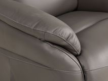 Elektr. relaxfauteuil BRAHIM - Grijs leder DEZ-78-TZ1