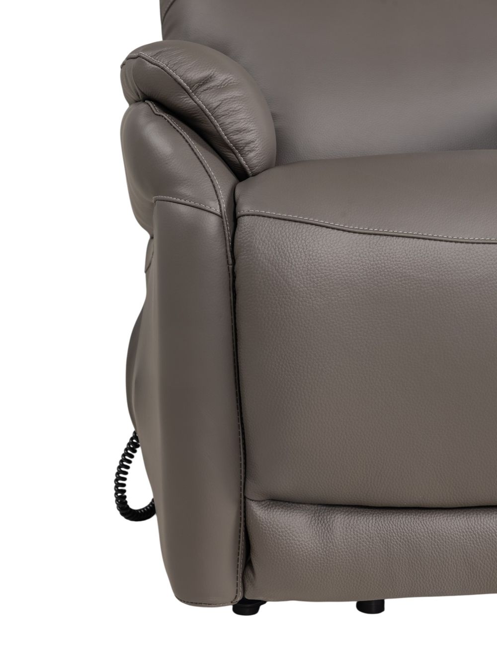 Elektr. relaxfauteuil BRAHIM - Grijs leder DEZ-78-TZ1