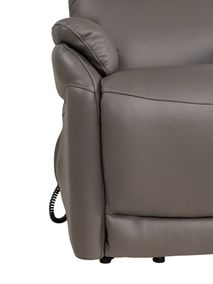 Elektr. relaxfauteuil BRAHIM - Grijs leder DEZ-78-TZ1