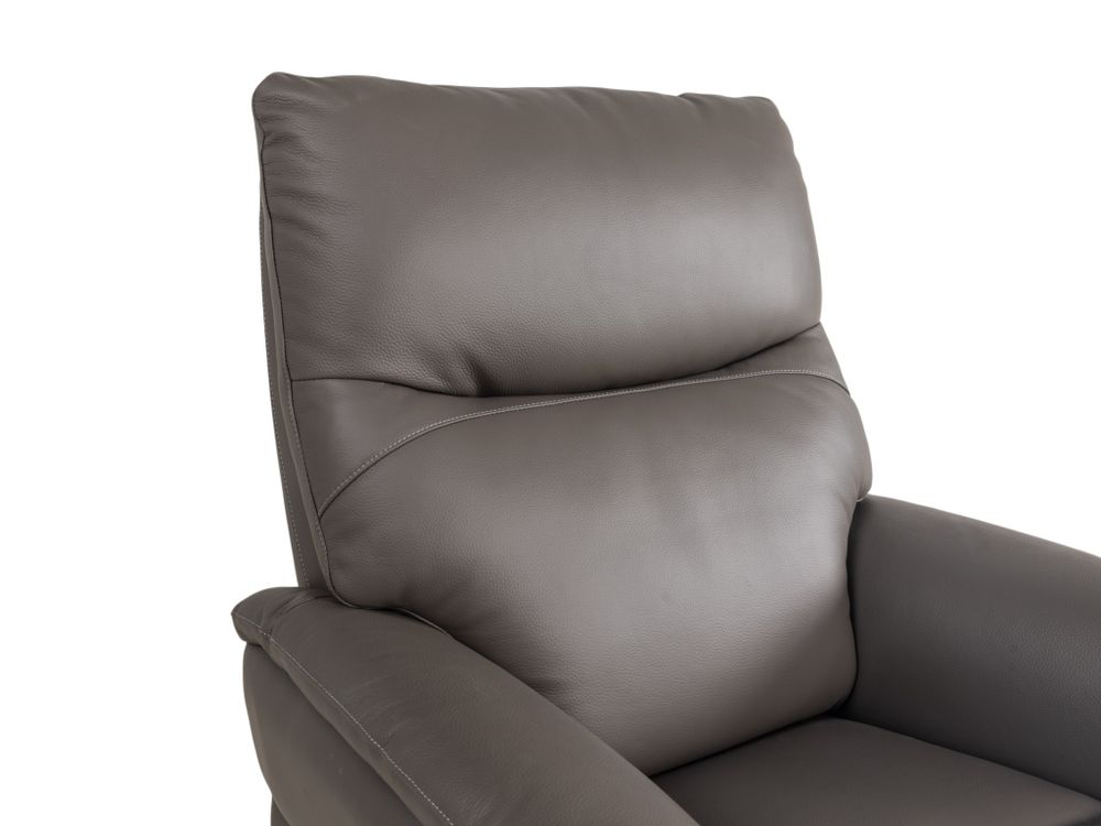 Elektr. relaxfauteuil BRAHIM - Grijs leder DEZ-78-TZ1