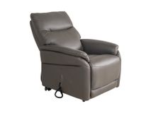 Elektr. relaxfauteuil BRAHIM - Grijs leder DEZ-78-TZ1