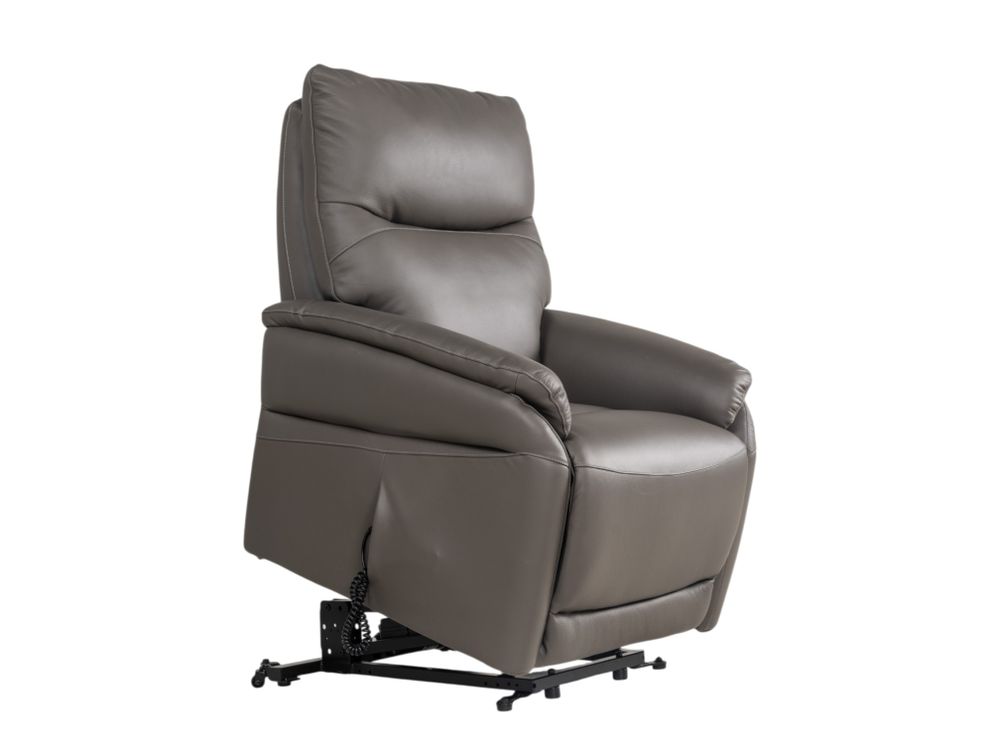 Elektr. relaxfauteuil BRAHIM - Grijs leder DEZ-78-TZ1