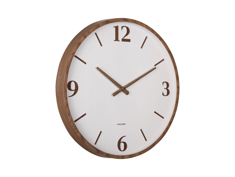 Wandklok DETALLE large - Walnoot/Groen PST KA6087WG