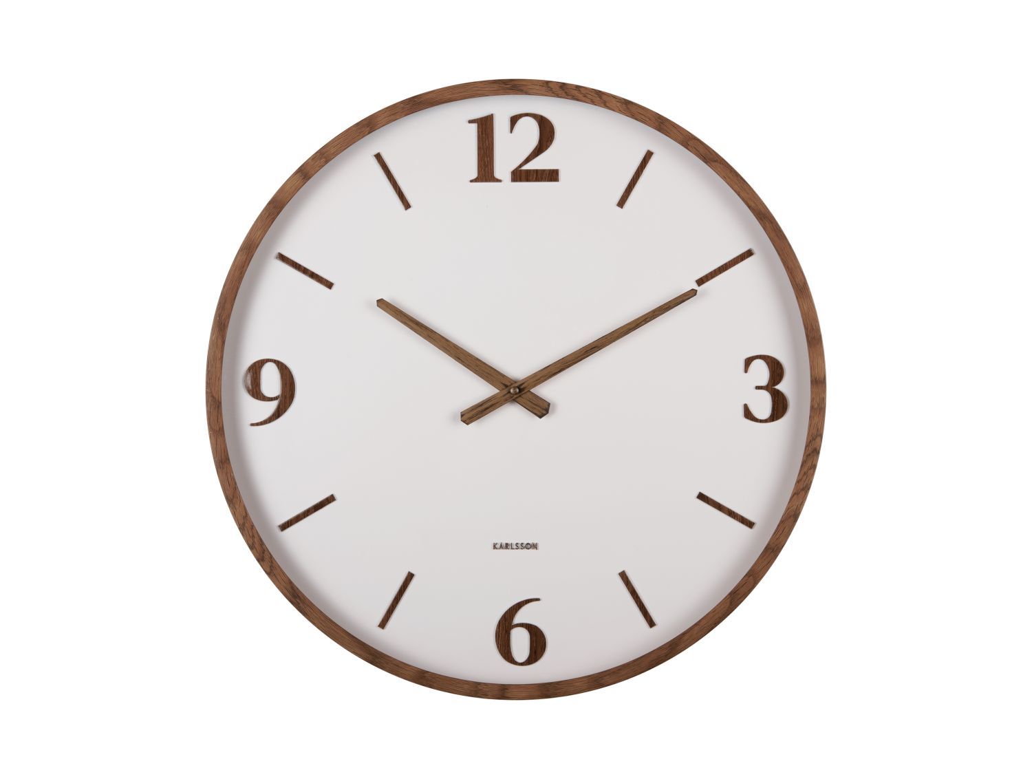 Wandklok DETALLE large - Walnoot/Groen PST KA6087WG