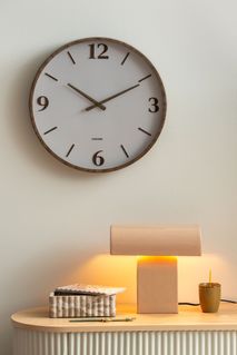 Wandklok DETALLE large - Walnoot/Groen PST KA6087WG