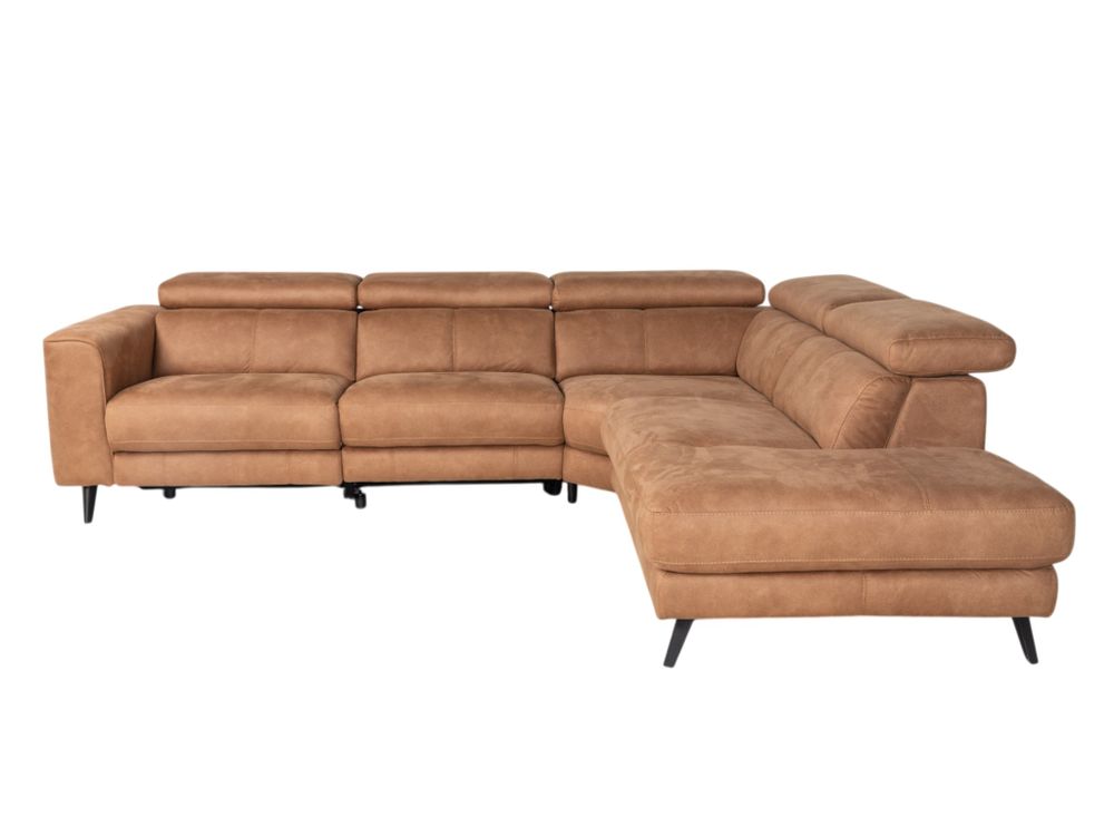 Hoekzetel met elektr. relax ELARA - Cognac C-HTL-151-HKSTZ1