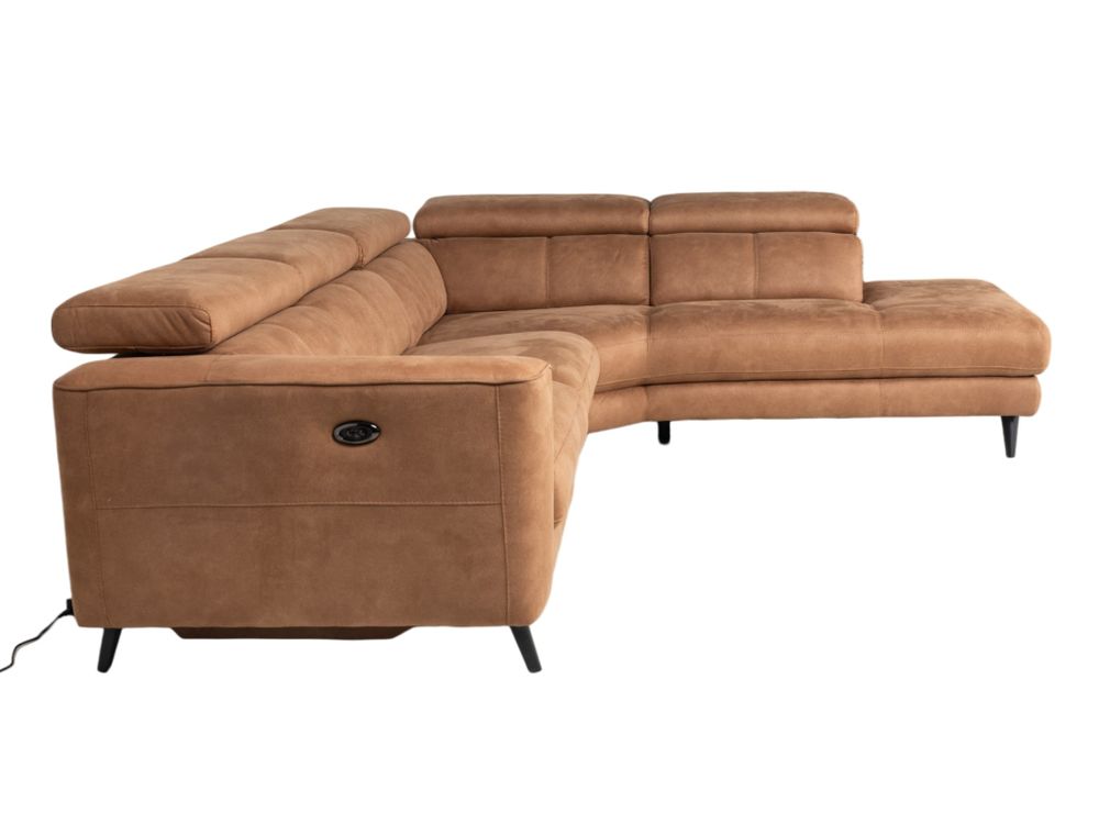 Hoekzetel met elektr. relax ELARA - Cognac C-HTL-151-HKSTZ1