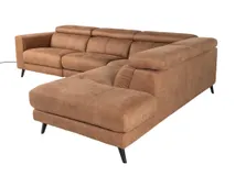 Hoekzetel met elektr. relax ELARA - Cognac C-HTL-151-HKSTZ1